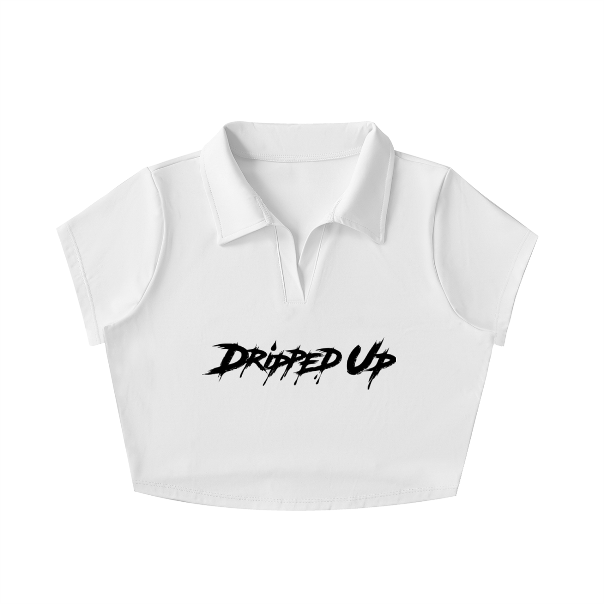 V-Neck Lapel Crop Top