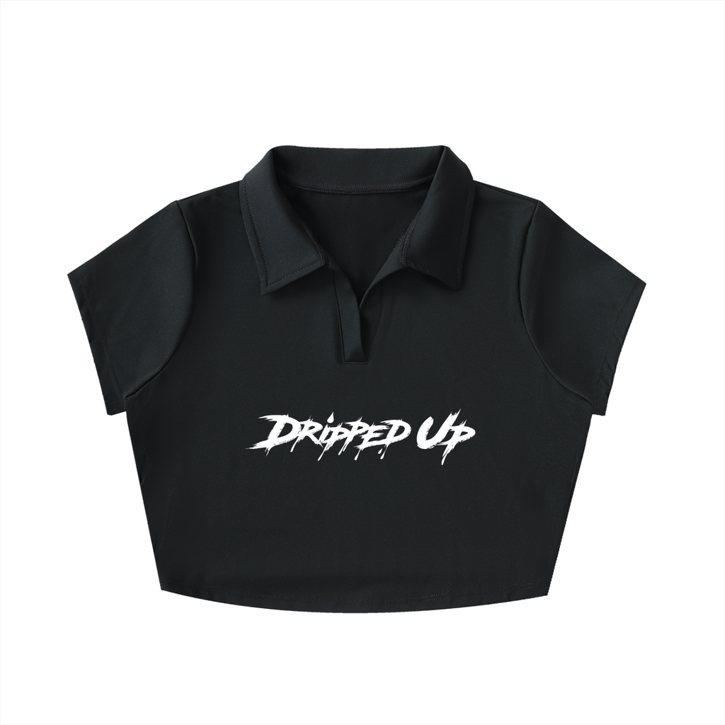 V-Neck Lapel Crop Top