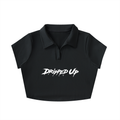 V-Neck Lapel Crop Top