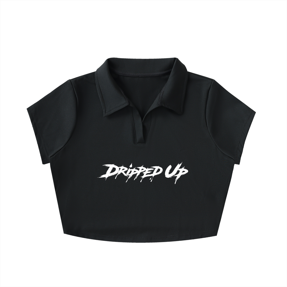 V-Neck Lapel Crop Top
