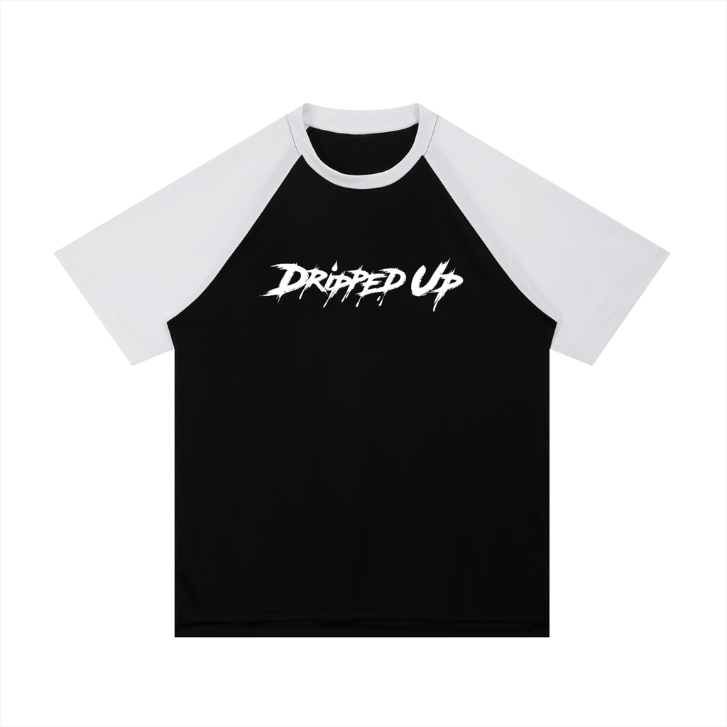 Contrast Raglan Sleeve Mesh T-Shirt