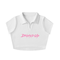 V-Neck Lapel Crop Top
