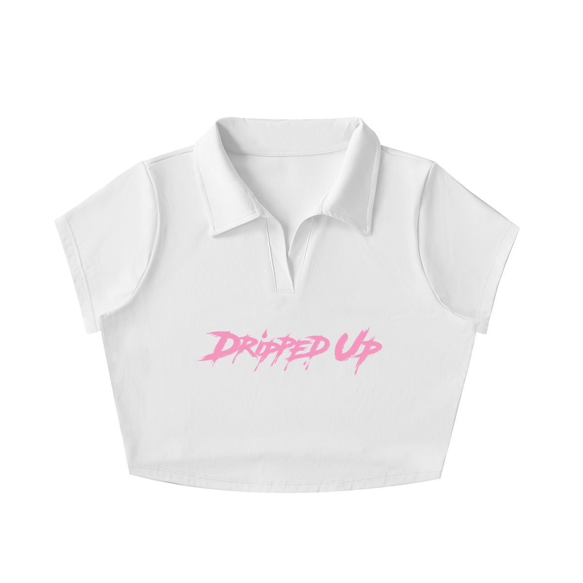 V-Neck Lapel Crop Top