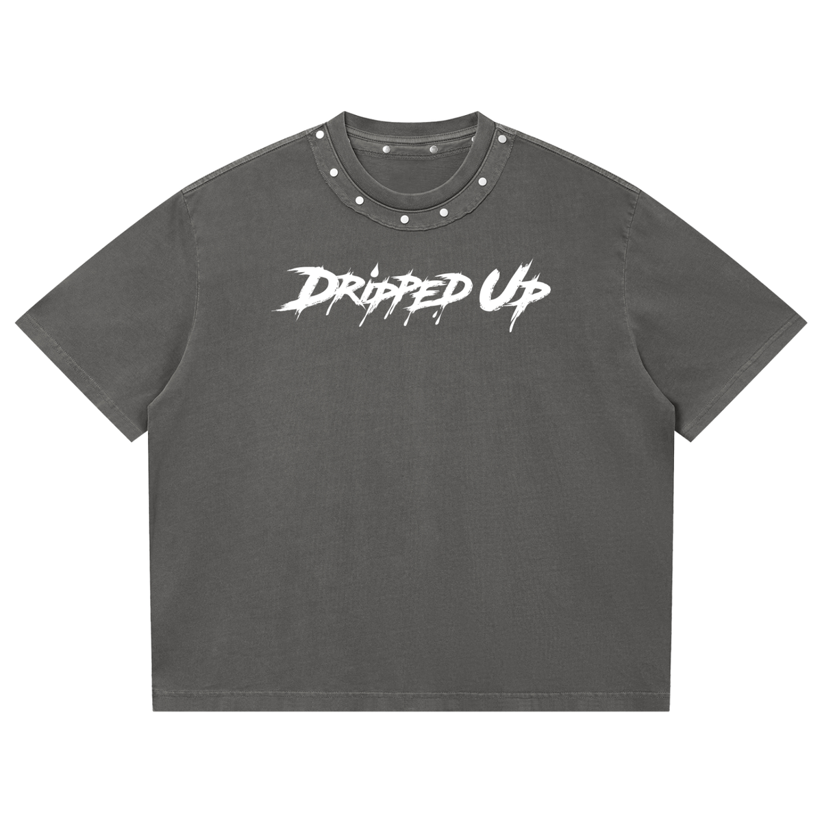 Unisex Washed Boxy Studded T-Shirt
