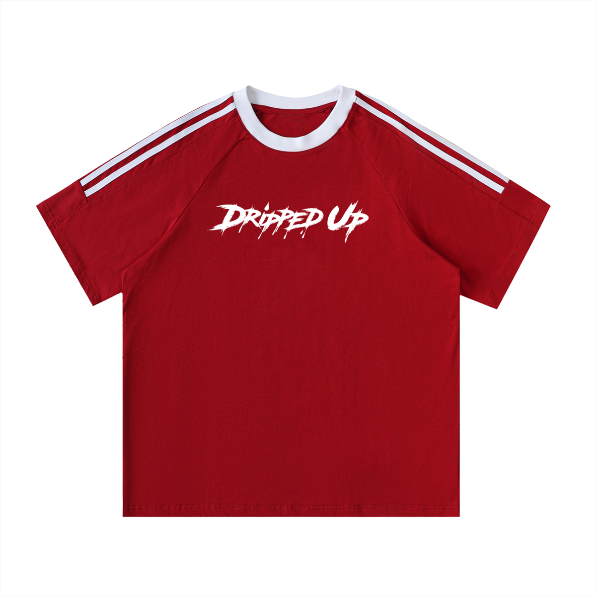 Contrast Tape Crewneck Cotton T-Shirt