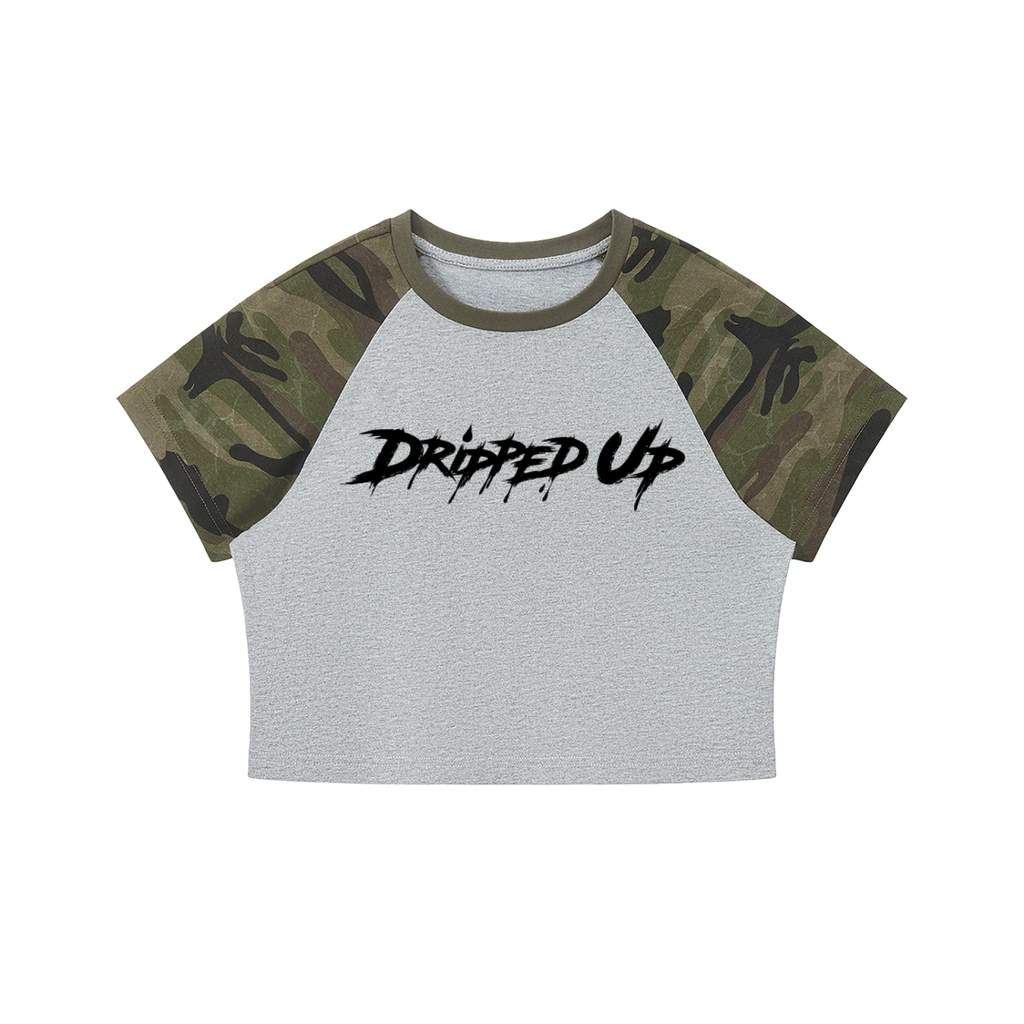 Women’s Camo Raglan Crop T-Shirt