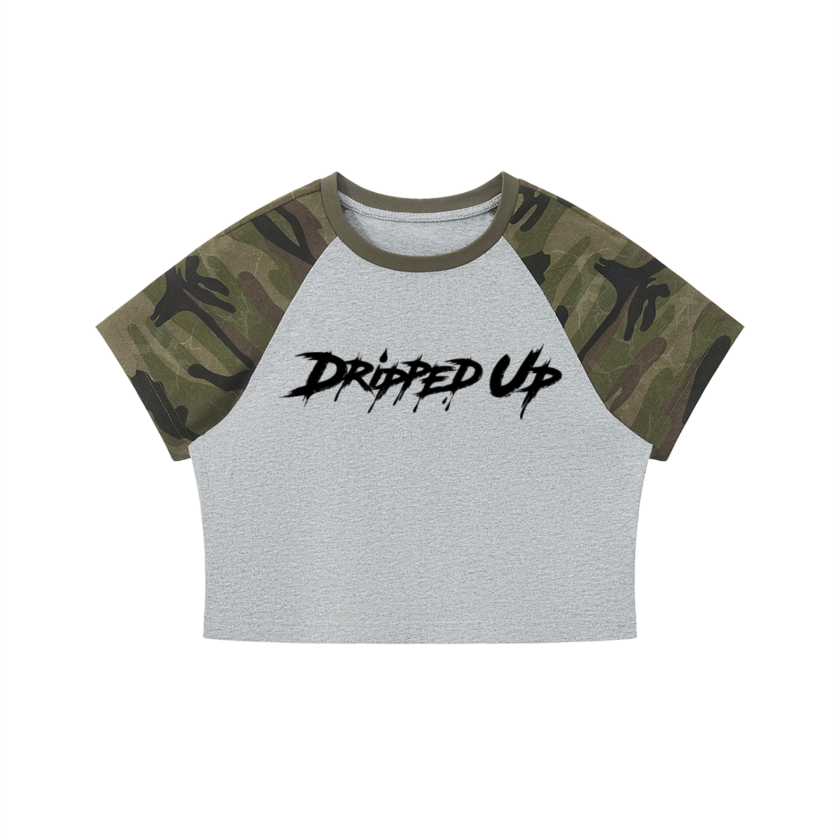 Women’s Camo Raglan Crop T-Shirt